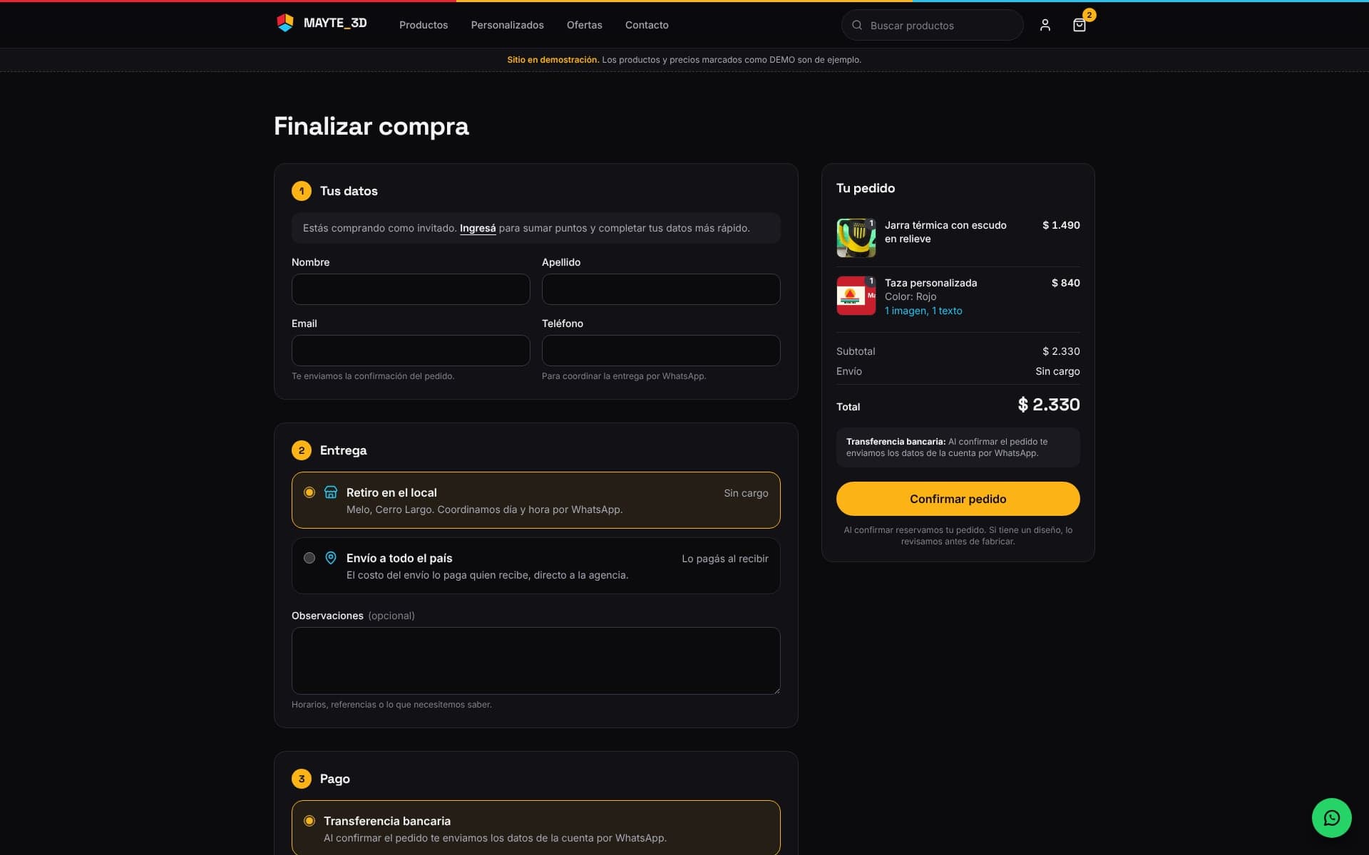 MAYTE_3D — checkout