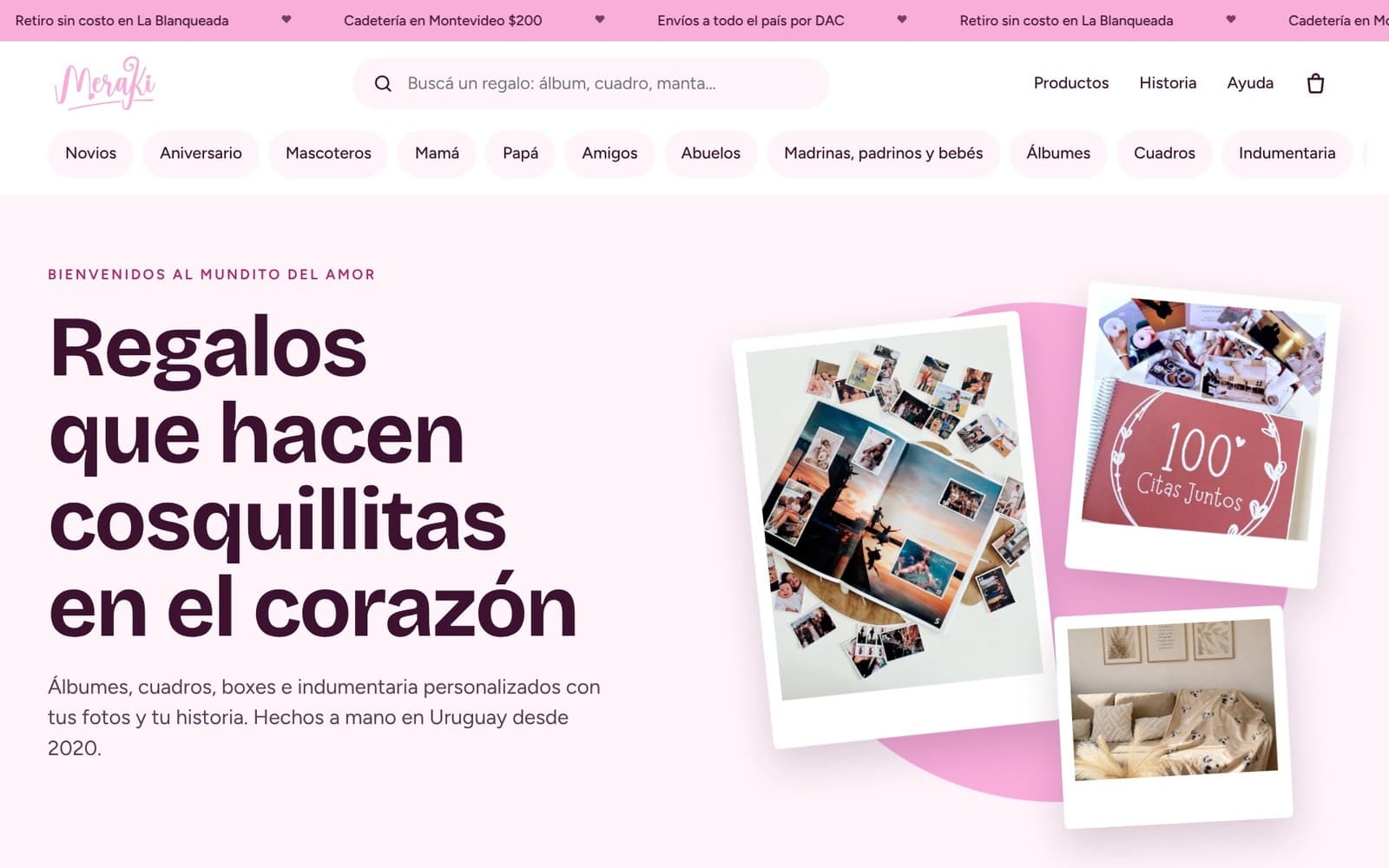 Meraki: tienda online de regalos personalizados (en desarrollo)
