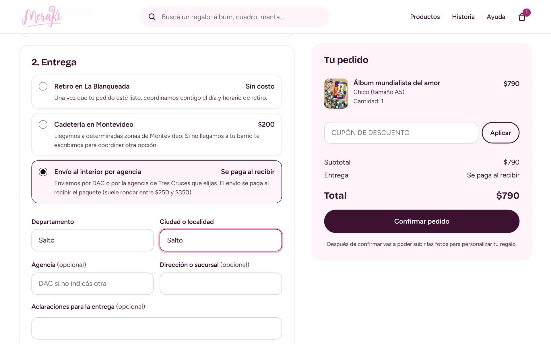 Meraki — checkout