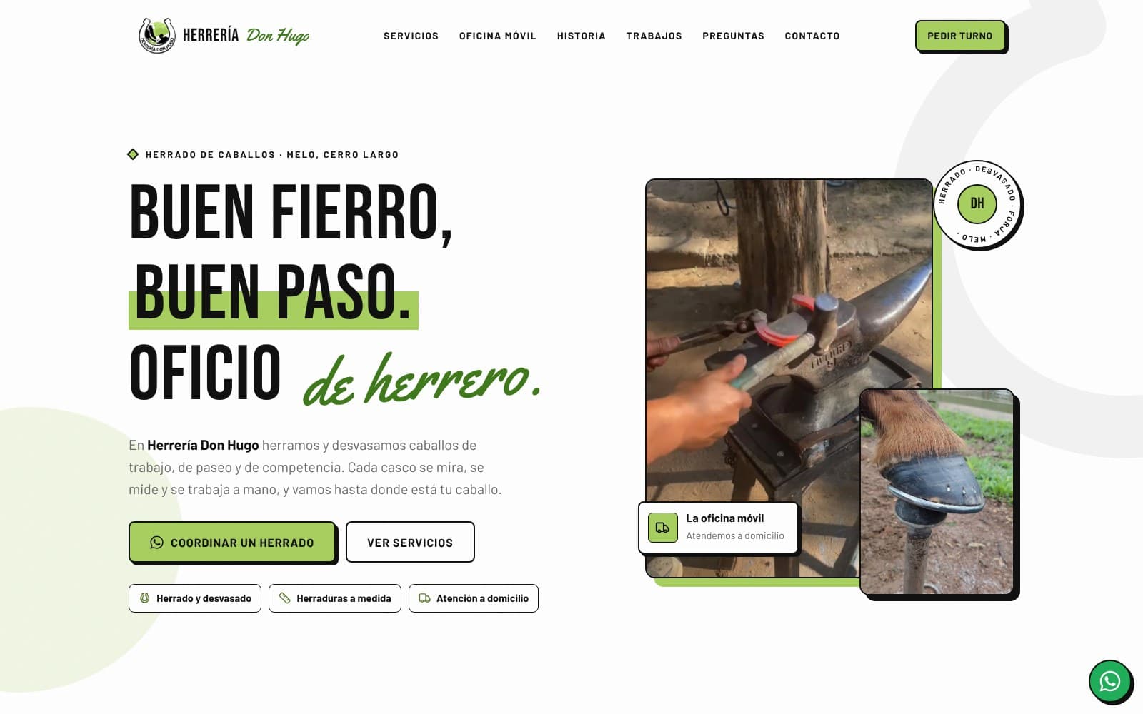 Herrería Don Hugo: web para un herrador de caballos (en desarrollo)